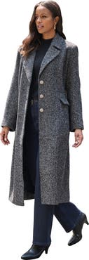 Roaman's Plus Size Tailored Tweed Coat