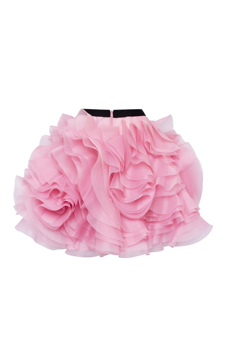 Organza Floral Formal Occasion Mini Skirt, Alternate, color, Pink