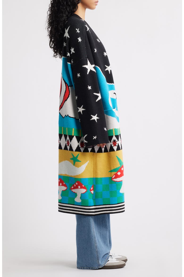 Hot Air Balloon Cardigan, Alternate, color, BLACK