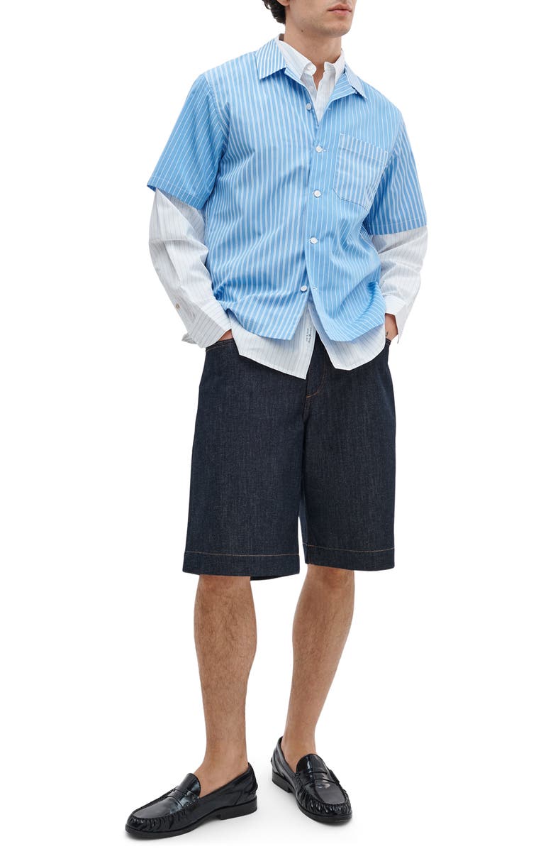 rag & bone Avery Stripe Camp Shirt, Alternate, color, Blue Multi Stripe