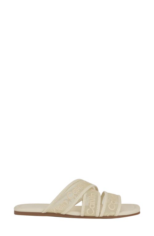 Calvin Klein Bestina Slide Sandal In White