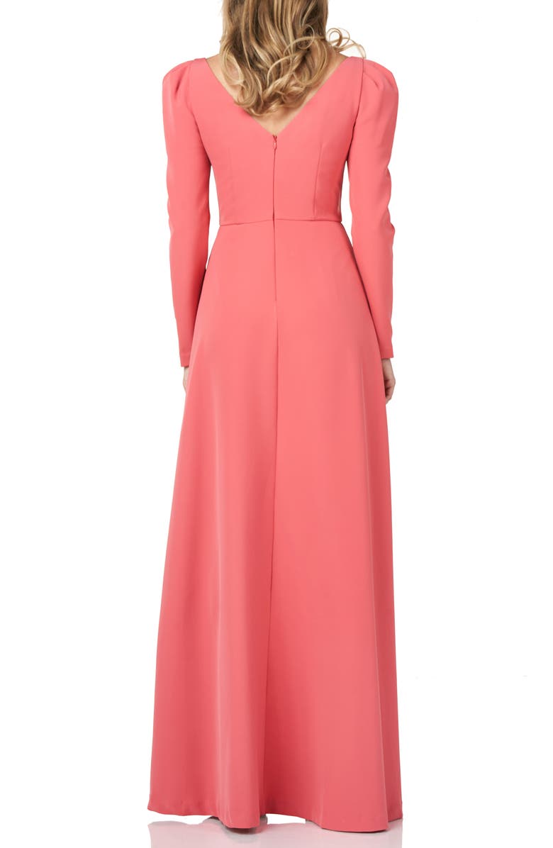 Kay Unger Long Sleeve Stretch Crepe Maxi Romper, Alternate, color,