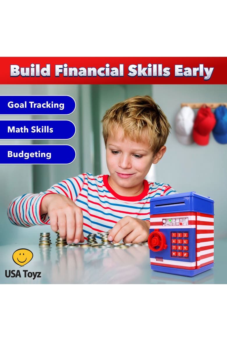 All-American Electronic Piggy Bank, Alternate, color, Red, White and Blue