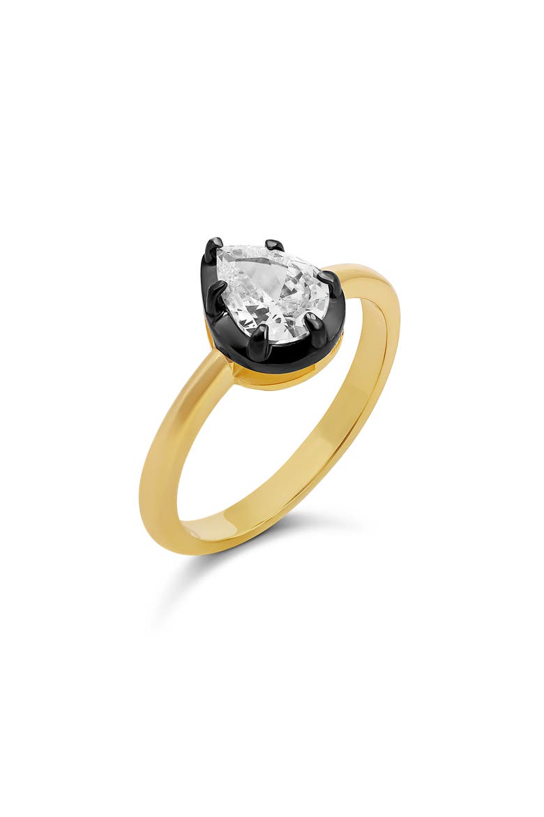 Pear Solitaire Ring, Main, color, GOLD