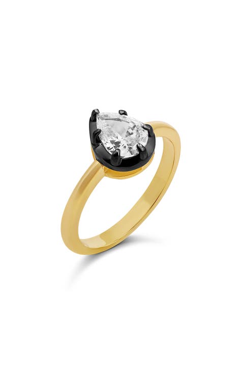 Pear Solitaire Ring
