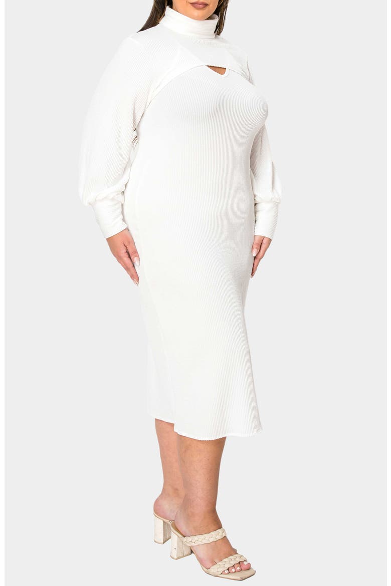 Aster Plissé Two-Piece Sweater Dress, Alternate, color, IVORY