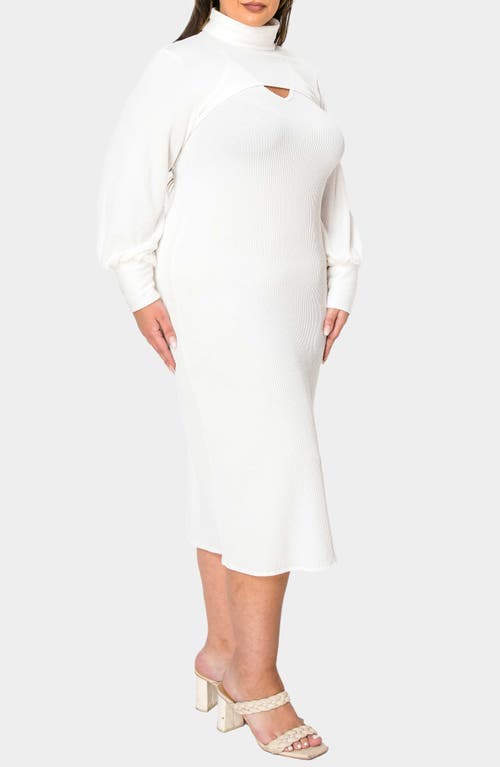 L I V D Aster Plissé Two-piece Sweater Dress In Ivory