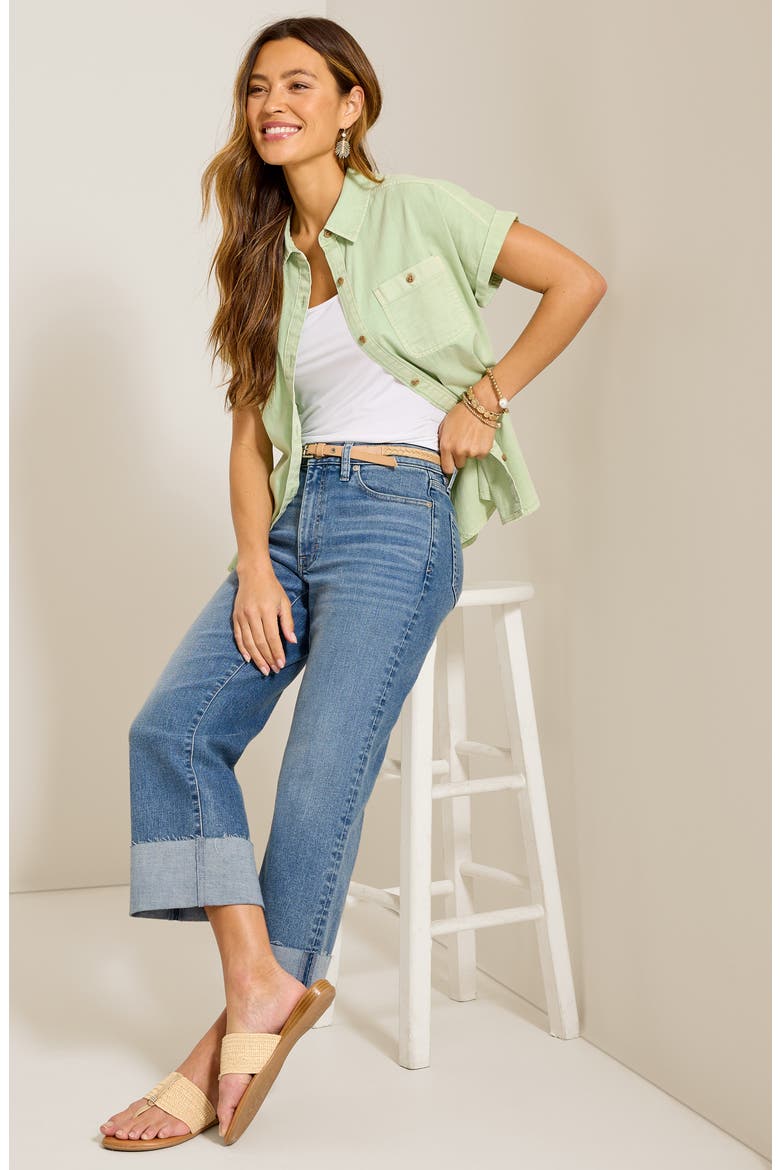 Cuffed Relaxed Crop Straight Leg Jeans, Alternate, color, COSTA NOVA WASH