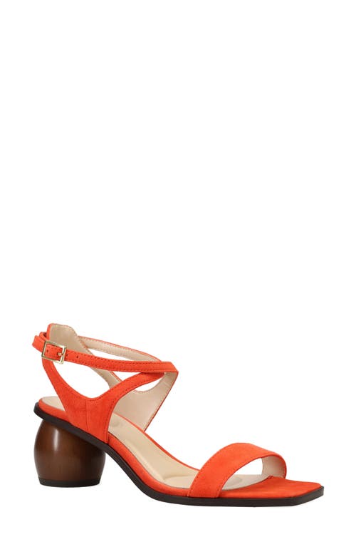 Pelle Moda Laika Ankle Strap Sandal In Red Orange