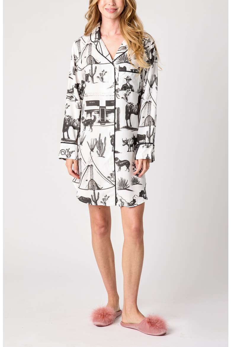 Marfa Toile Sleep Shirt, Main, color, White