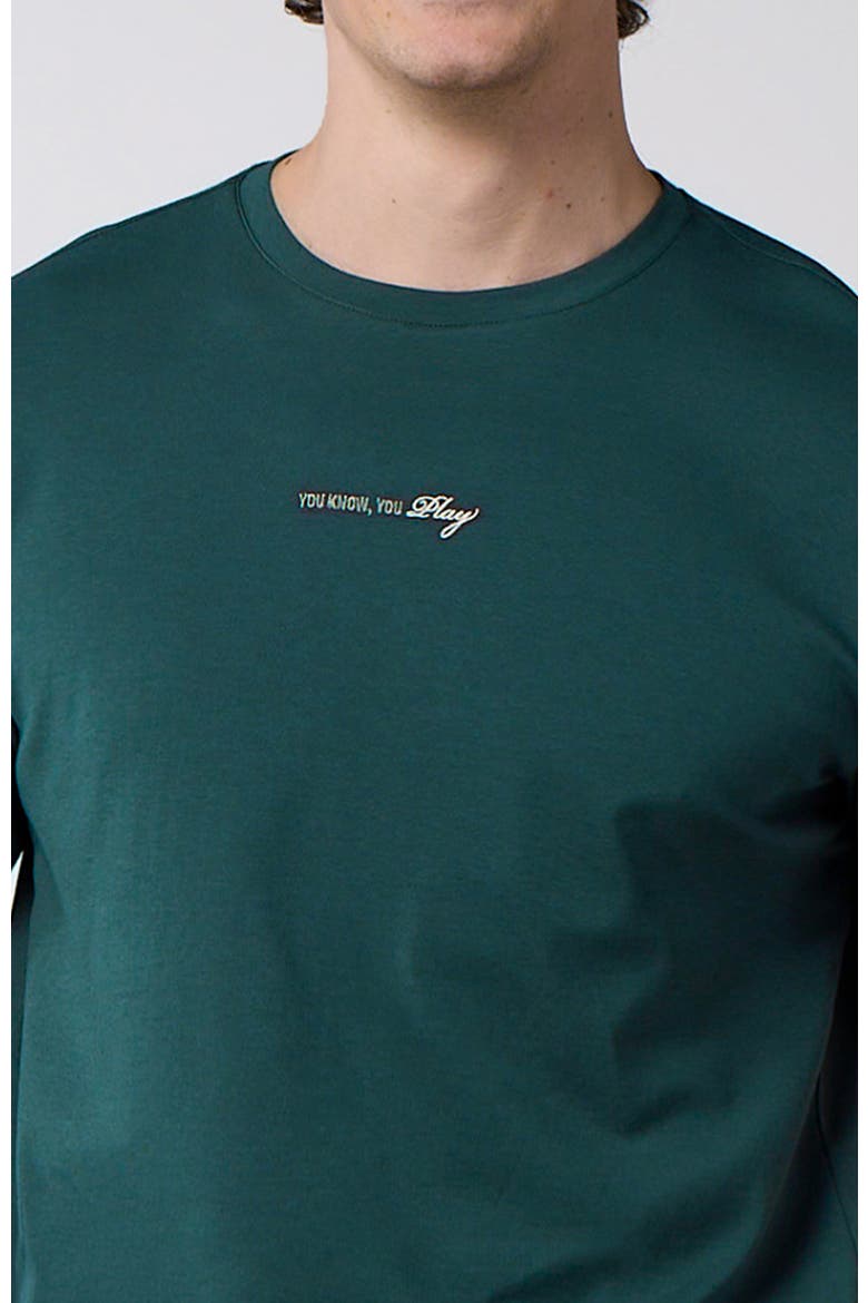 Centerline Active Lifestyle You Know You Play Tee, Alternate, color, Racing Green