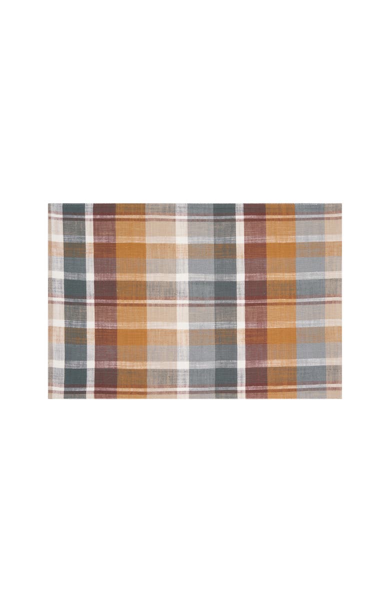 C&F Home Aspen Plaid 100% Cotton Set of 6 Placemats 13" x 19", Alternate, color, Brown