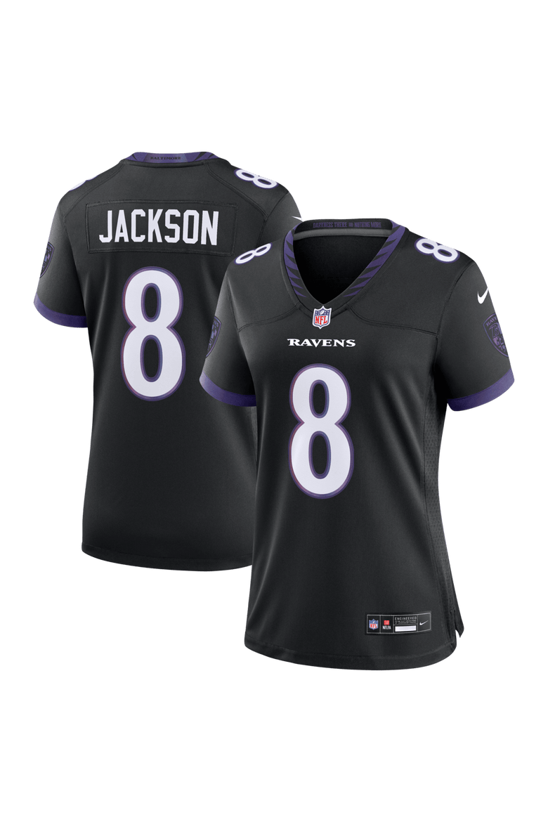 Women's Nike Lamar Jackson Black Baltimore Ravens Alternate Game Jersey, Main, color, Black