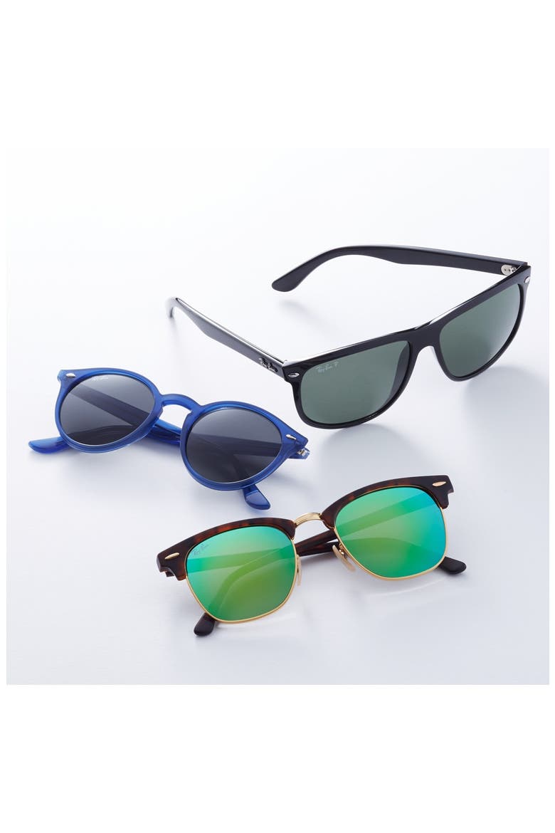 Boyfriend 60mm Polarized Sunglasses, Alternate, color, BLACK/ GREEN P