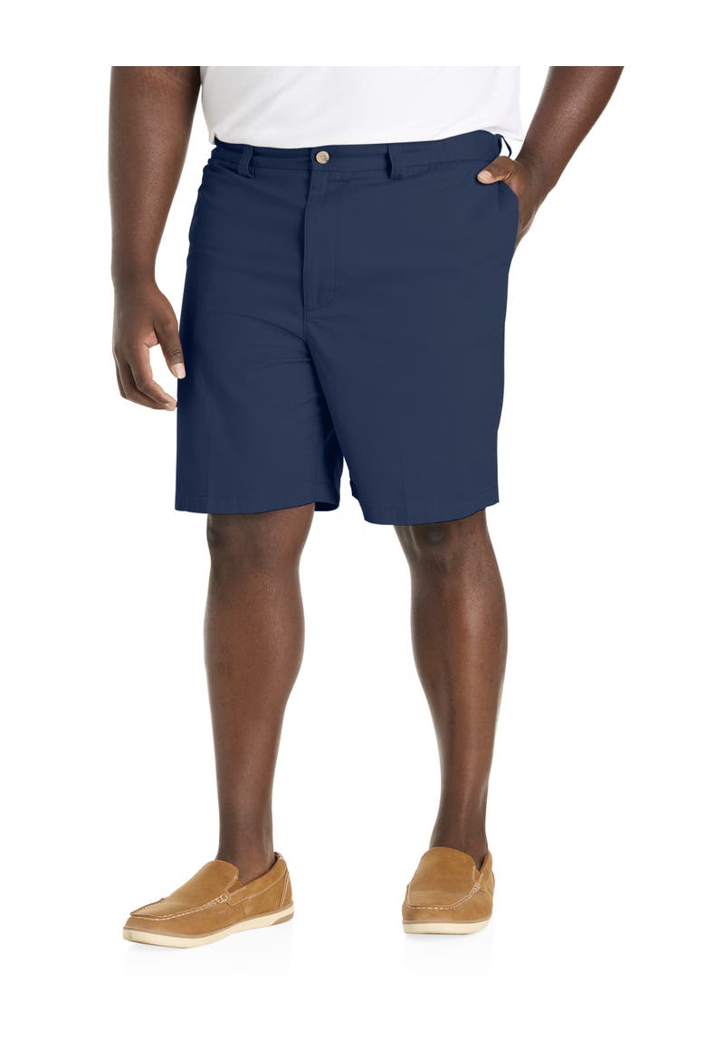 Big & Tall Waist-Relaxer Cotton Shorts, Main, color, NAVY