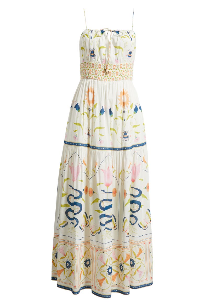 Adria Smocked Waist Cotton Blend Sundress, Alternate, color, MONTECITO PRINT