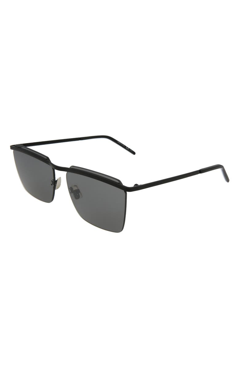 Saint Laurent 60mm Square/Rectangle Sunglasses, Alternate, color,