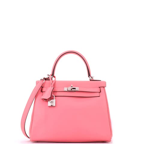 Kelly Handbag Pink Swift with Palladium Hardware 25