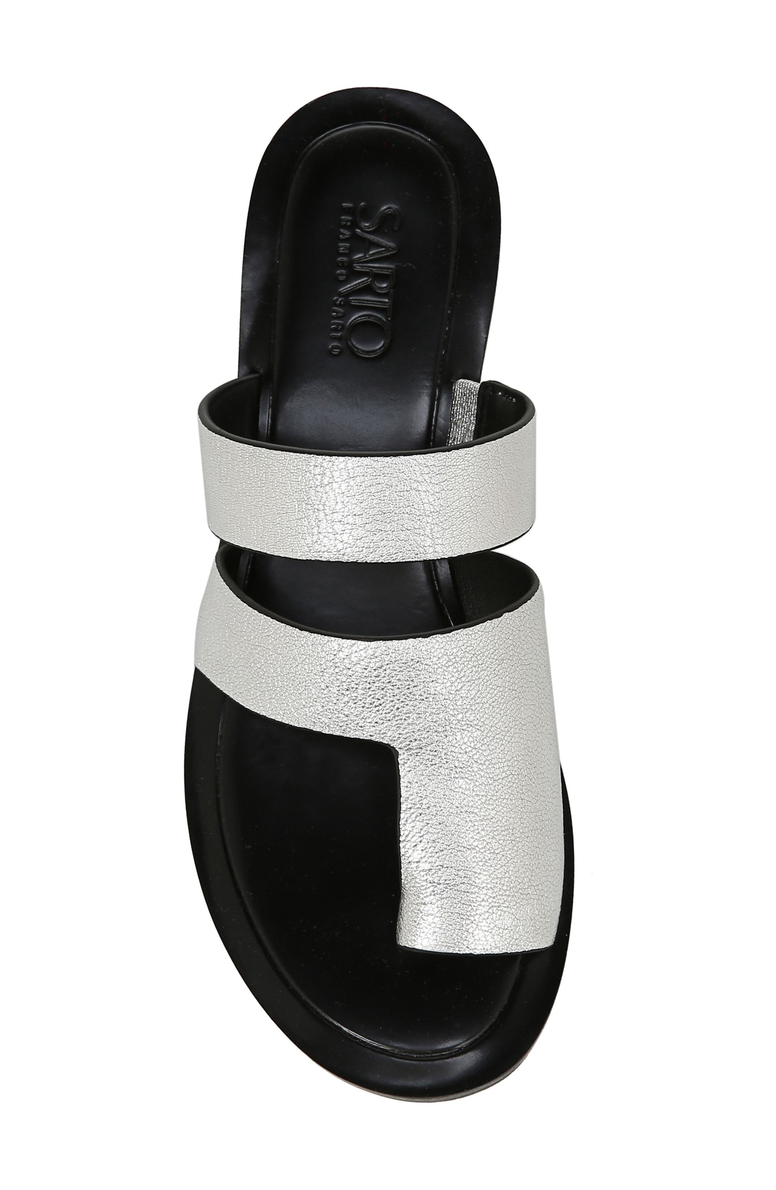 Trixie Slide Sandal, Alternate, color, SILVER LEATHER