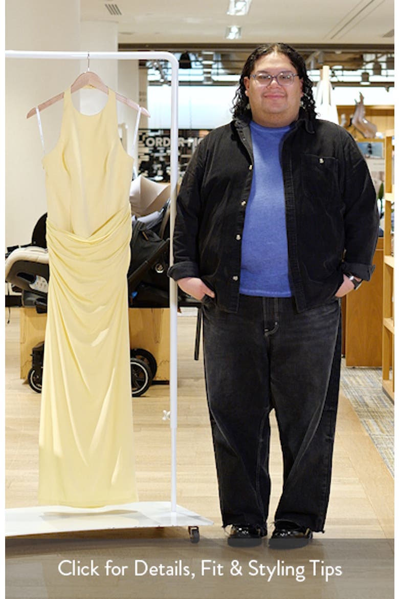 Lula Ruched Halter Gown video