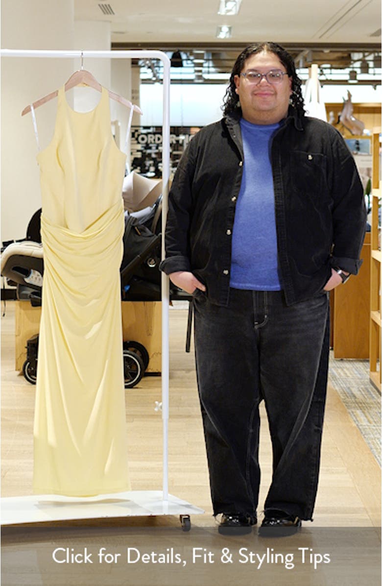 Lula Ruched Halter Gown, sales video thumbnail