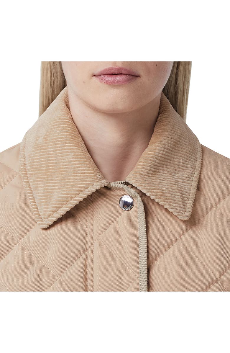 Burberry Lanford Corduroy Collar Quilted Jacket, Alternate, color,