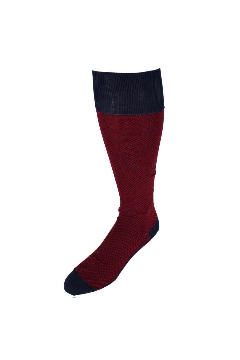 Clayton Birdseye Over The Calf Mercerized Cotton Socks, Main, color, Red
