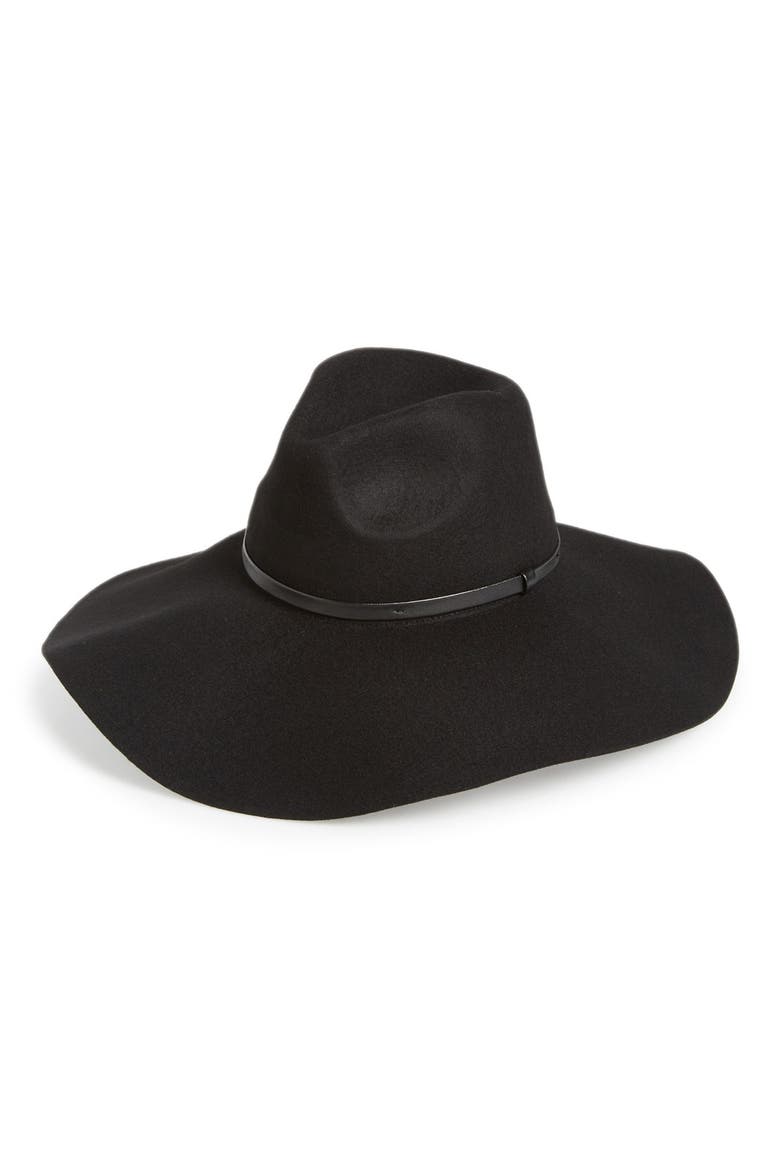 Floppy Wool Hat, Main, color, BLACK