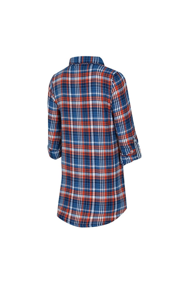 Women's Concepts Sport Navy Chicago Bears Laney Plaid Tri-Blend Full-Button Nightshirt, Alternate, color, Navy