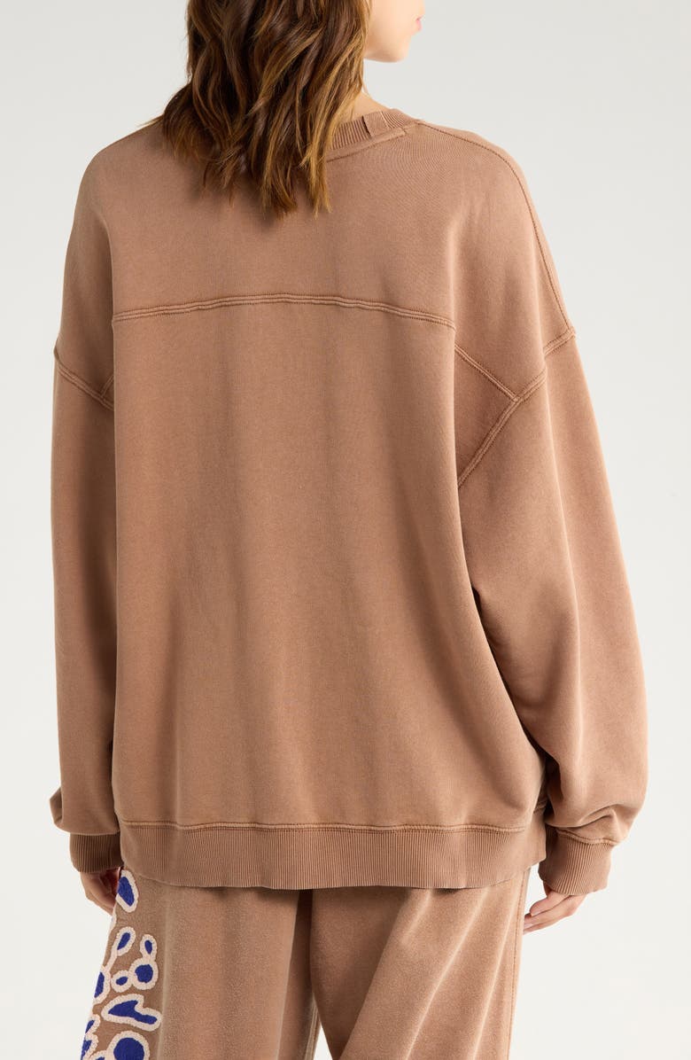 Free People FP Movement All Star Embroidered Logo Cotton Blend Sweatshirt, Alternate, color, Twig Combo