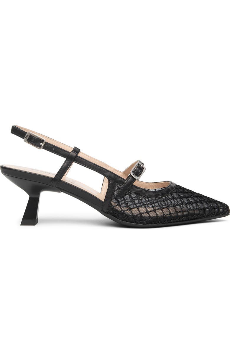 NeroGiardini Mesh Pointed Toe Slingback Pump, Alternate, color, Black