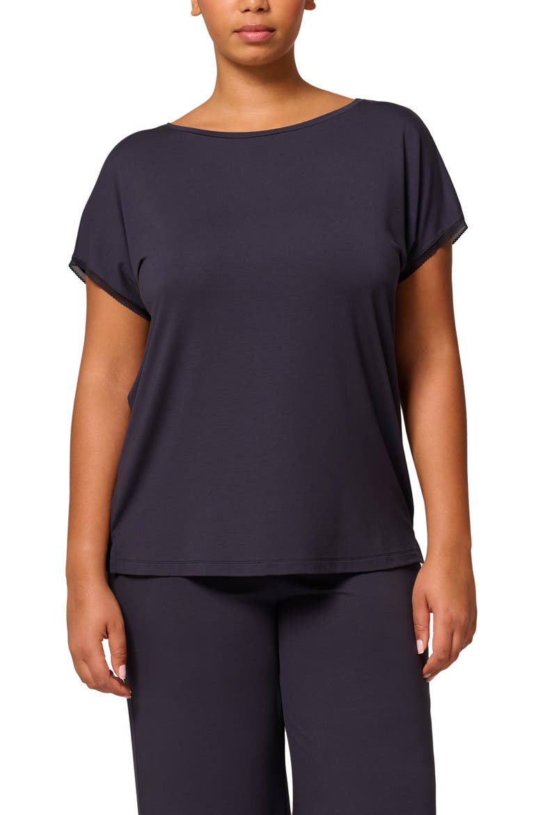Aurore Lace Trim Pajama T-Shirt, Alternate, color, FULL MOON