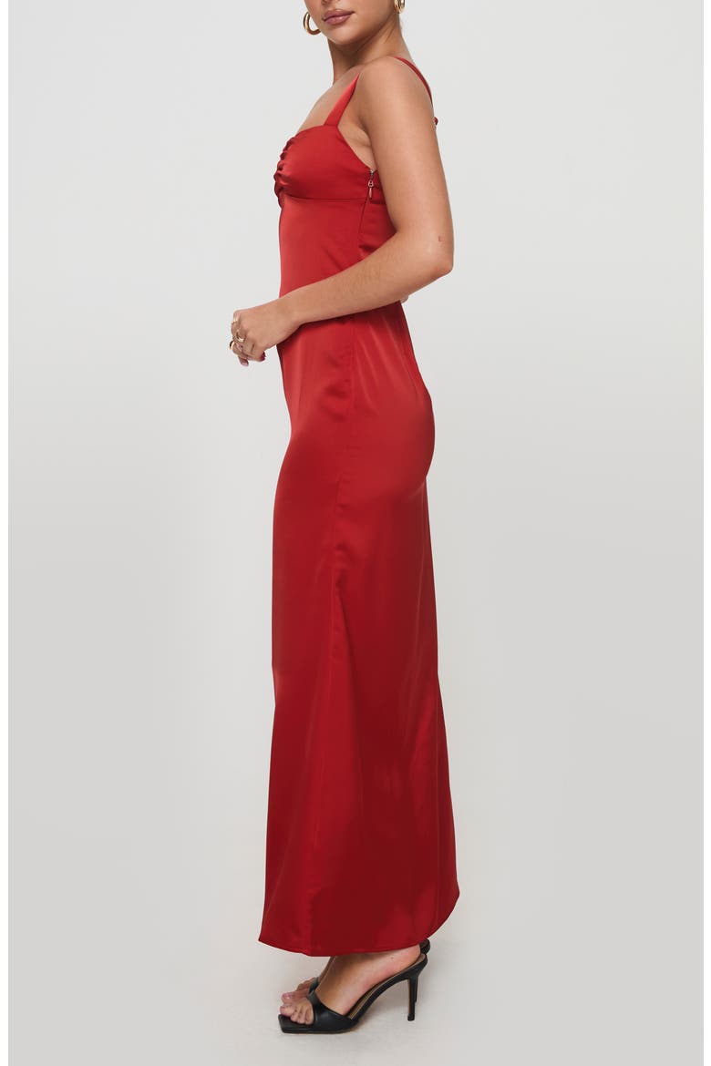Strauss Satin Maxi Dress, Alternate, color, RED