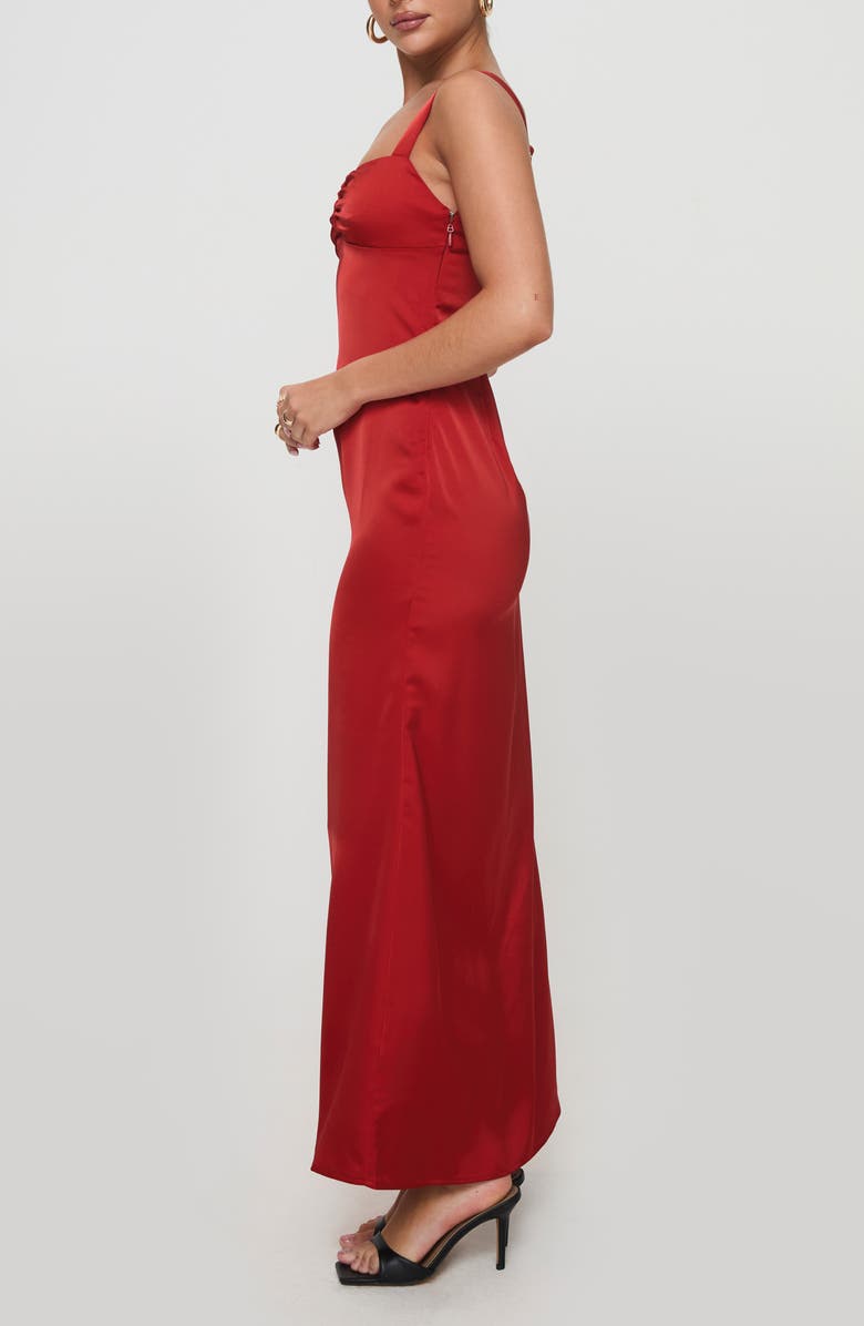 Princess Polly Strauss Satin Maxi Dress, Alternate, color, Red