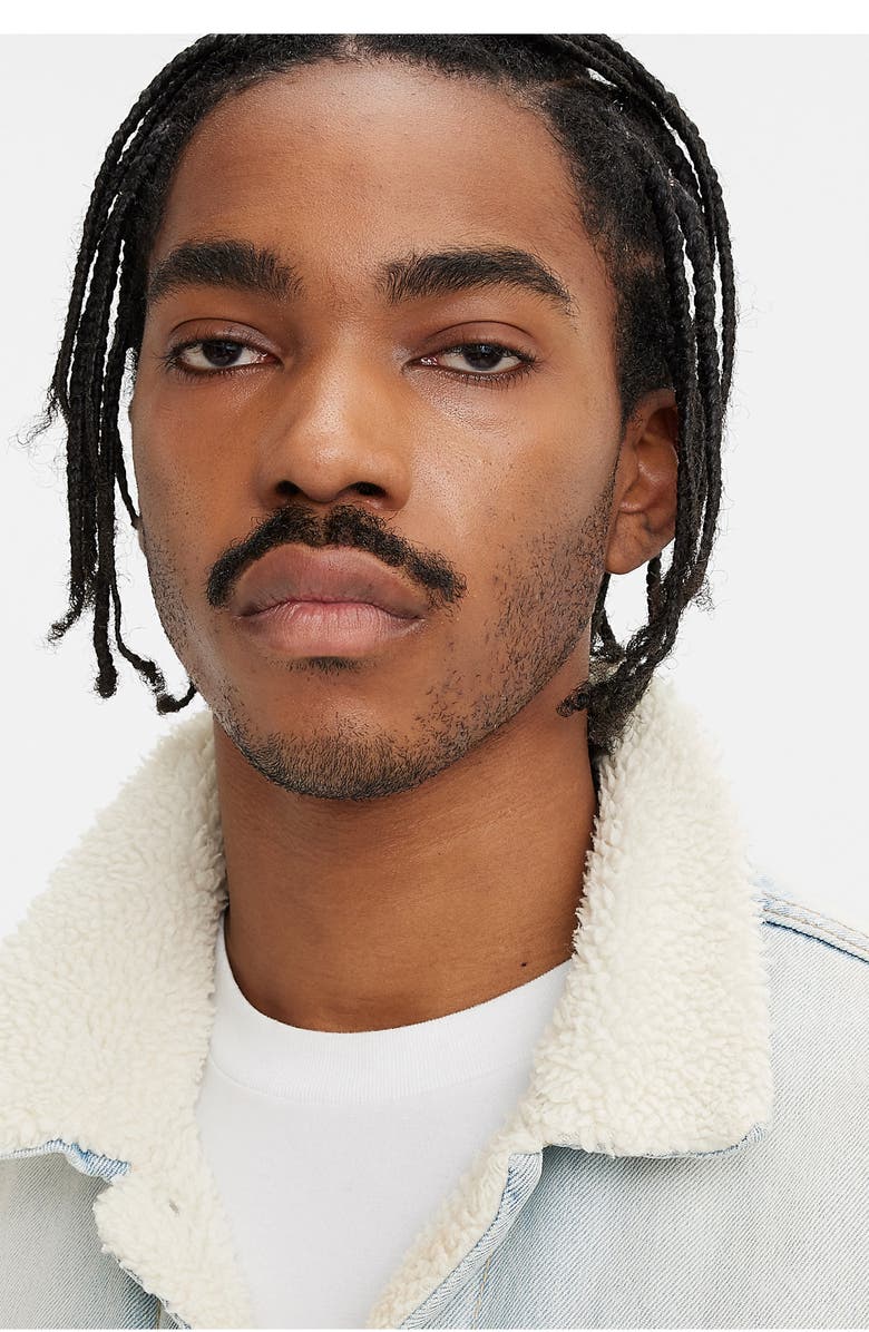 Levi's<sup>®</sup> Faux Shearling Lined Relaxed Fit Denim Trucker Jacket, Alternate, color,