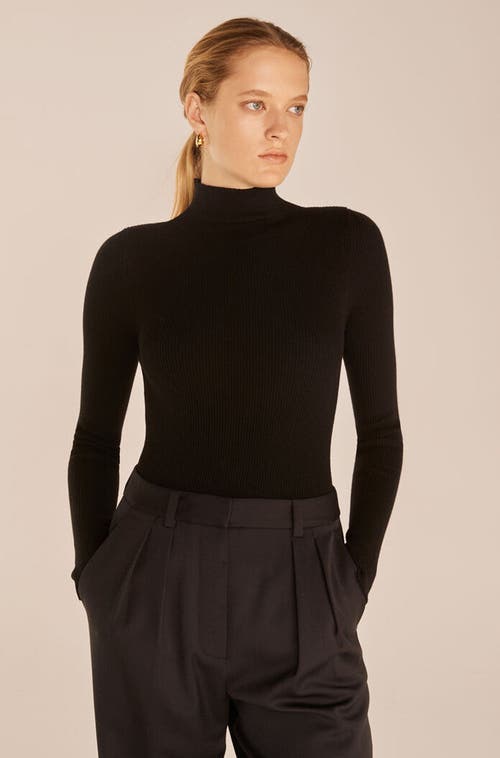 Rebecca Taylor Crewneck Bodysuit In Black
