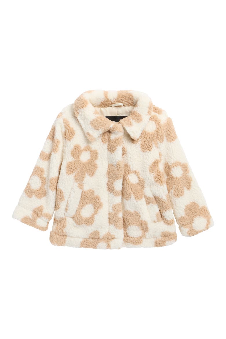 Kids' Floral High-Pile-Fleece Jacket, Main, color, IVORY