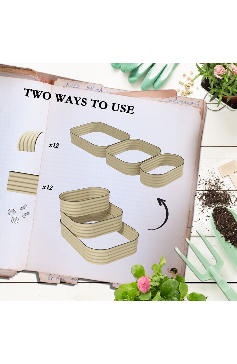 Outsunny Patio Garden Bed, Alternate, color, Cream White