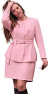 ELOQUII Belted Tweed Jacket