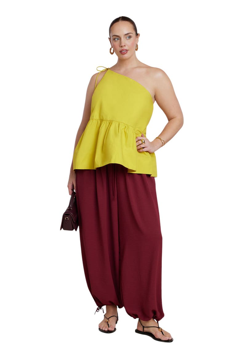 Drawstring Balloon Pant, Alternate, color, CRANBERRY