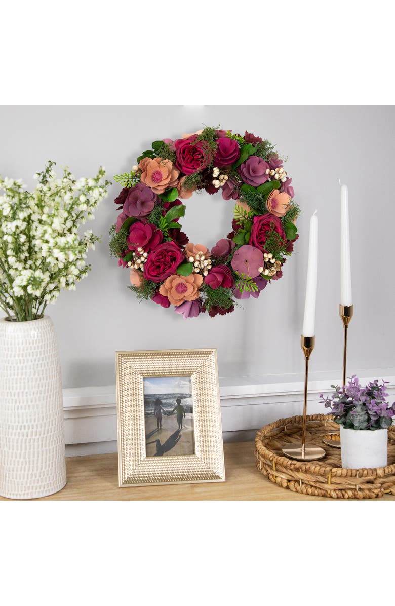 Northlight Wooden Floral Artificial Spring Wreath with Dried Pods - 13.5", Alternate, color,