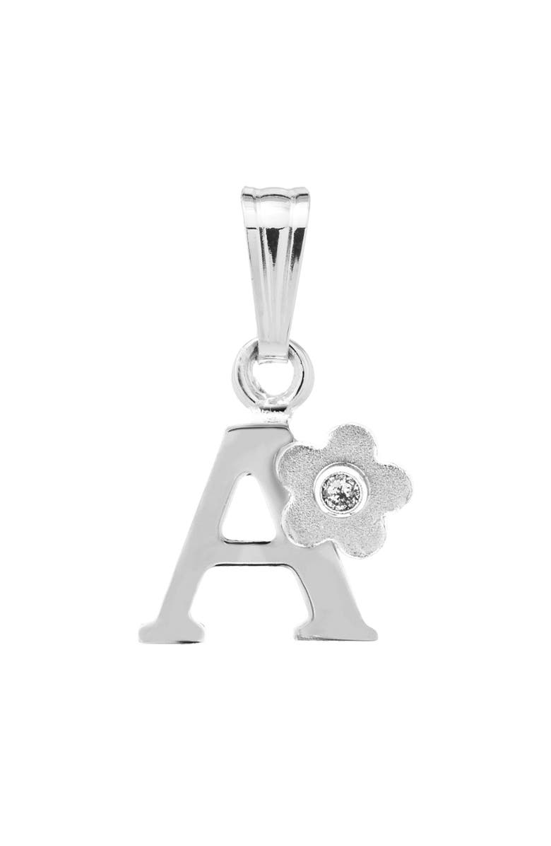 Mia Belle Girls Sterling Silver Ballet Slippers Pendant Necklace, Alternate, color, Metallic Silver