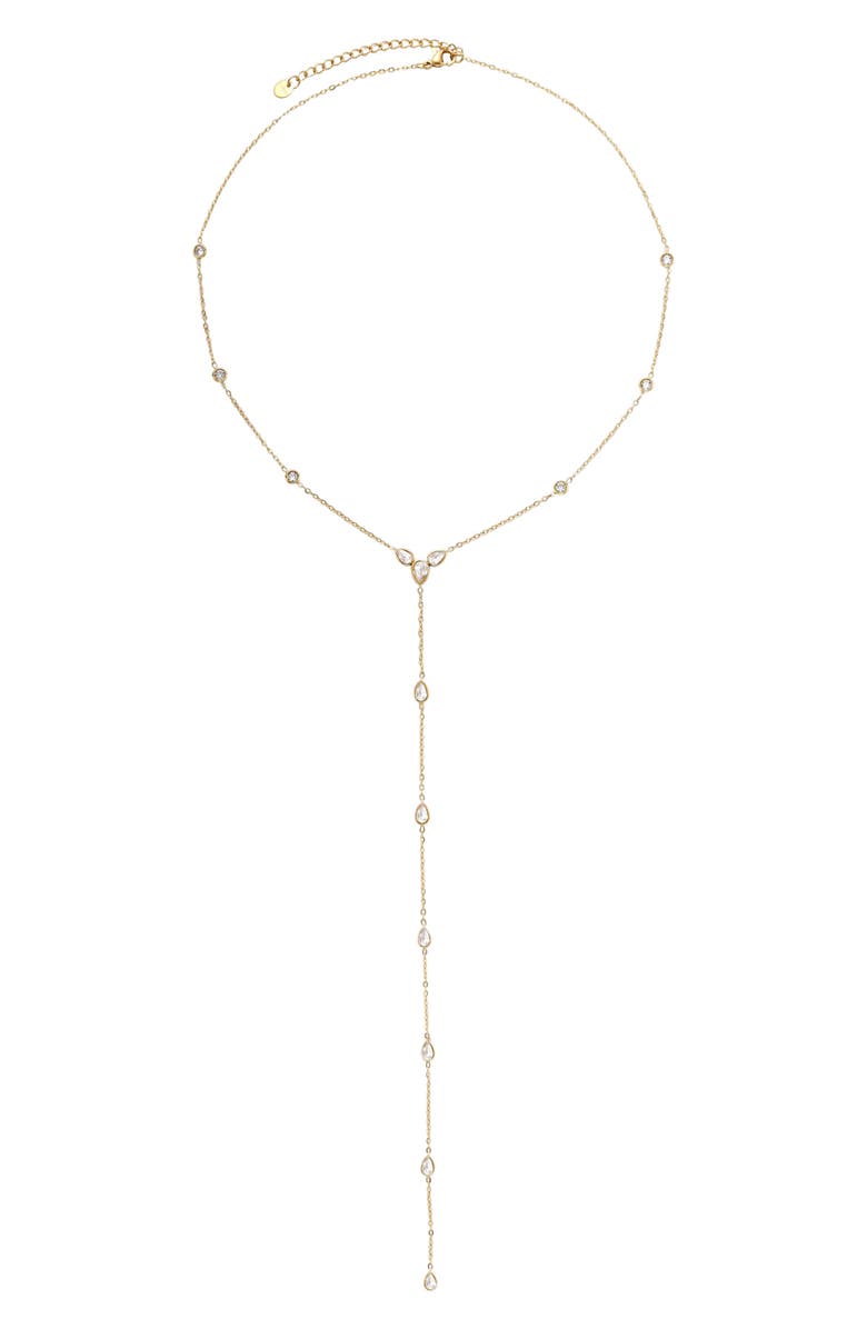 Petit Moments Stone Drop Lariat Necklace, Main, color, Gold