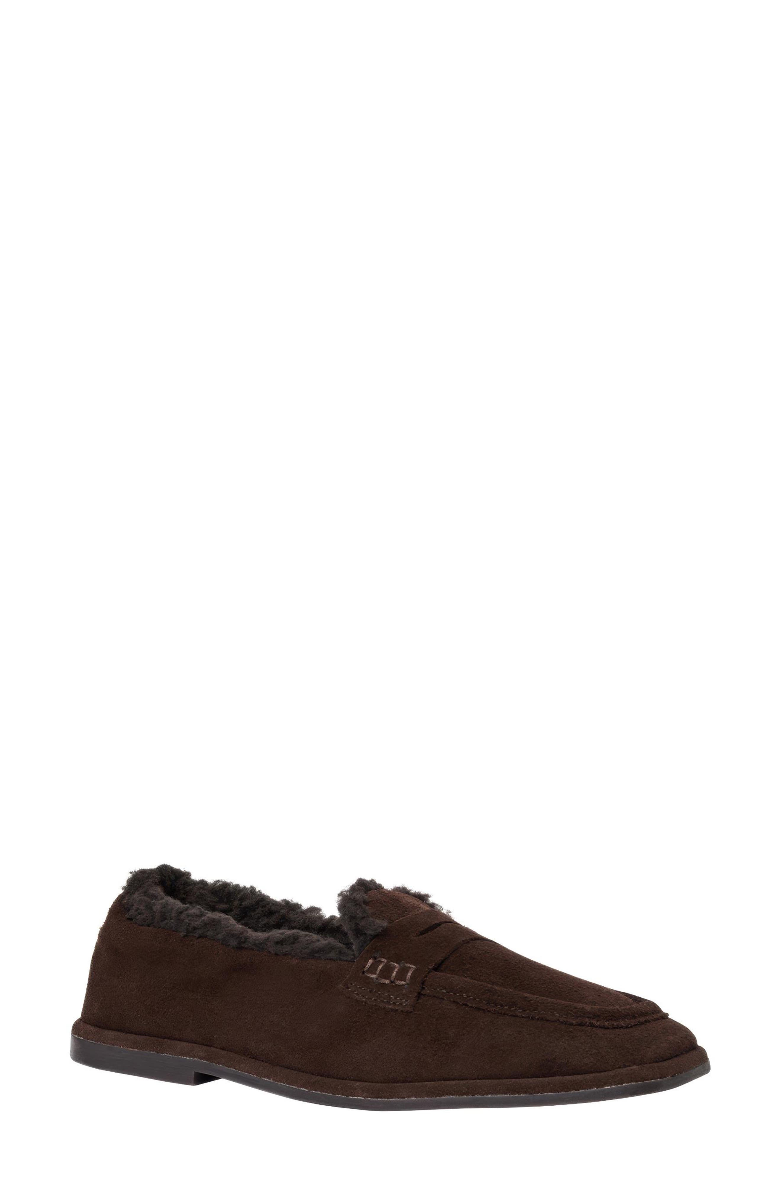 Phoebe Suede Loafer, Main, color, DARK BROWN SUEDE