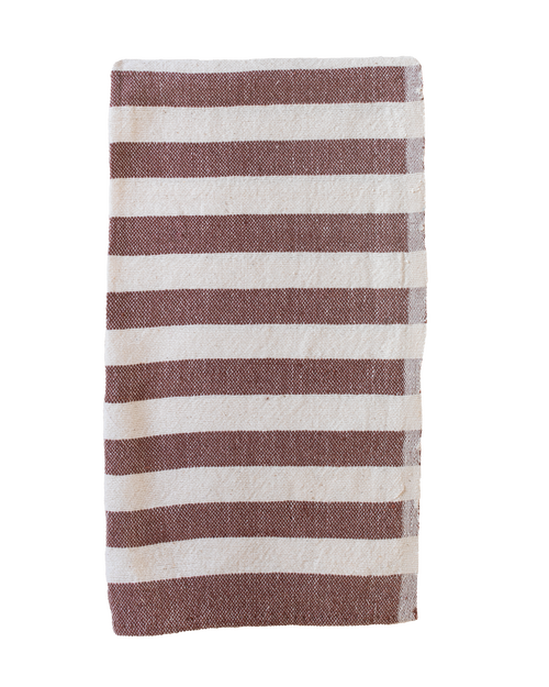 Kd Weave Stripe Hand Towel In Brown