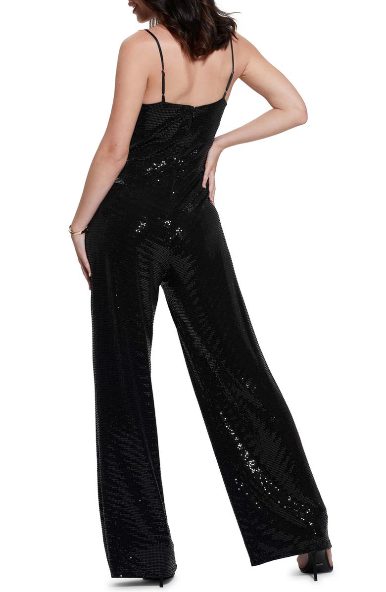 GUESS Fiarra Disco Sequin Wide Leg Jumpsuit, Alternate, color,