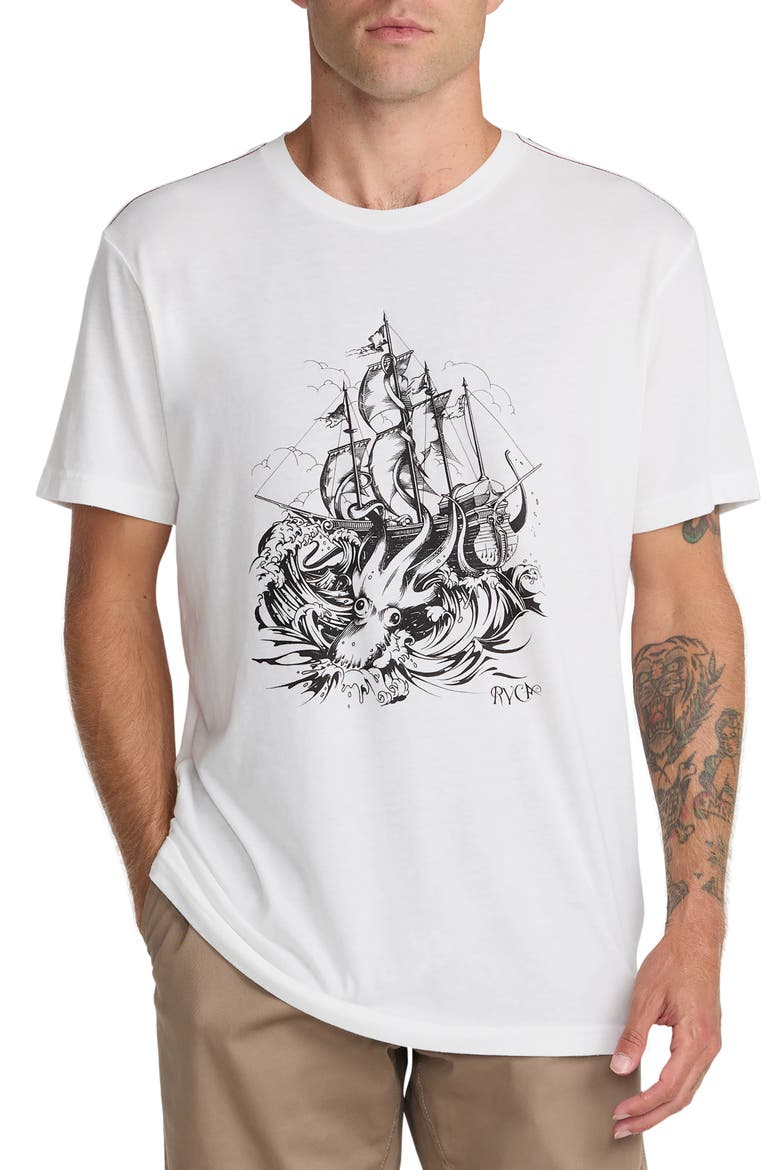 High Seas Trim Fit Graphic T-Shirt, Main, color, ANTIQUE WHITE