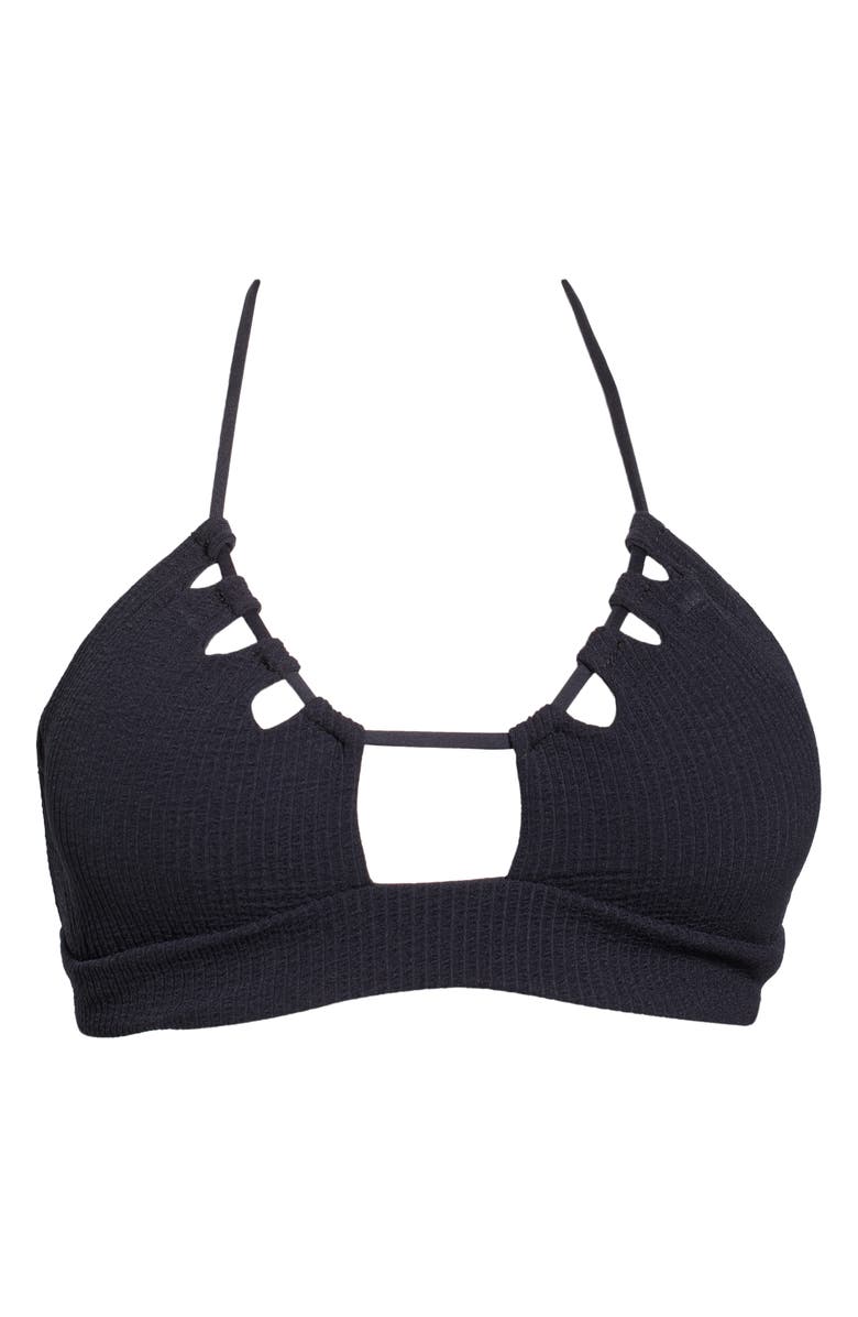 Becca Pucker Up Rib Cutout Bikini Top, Alternate, color, 