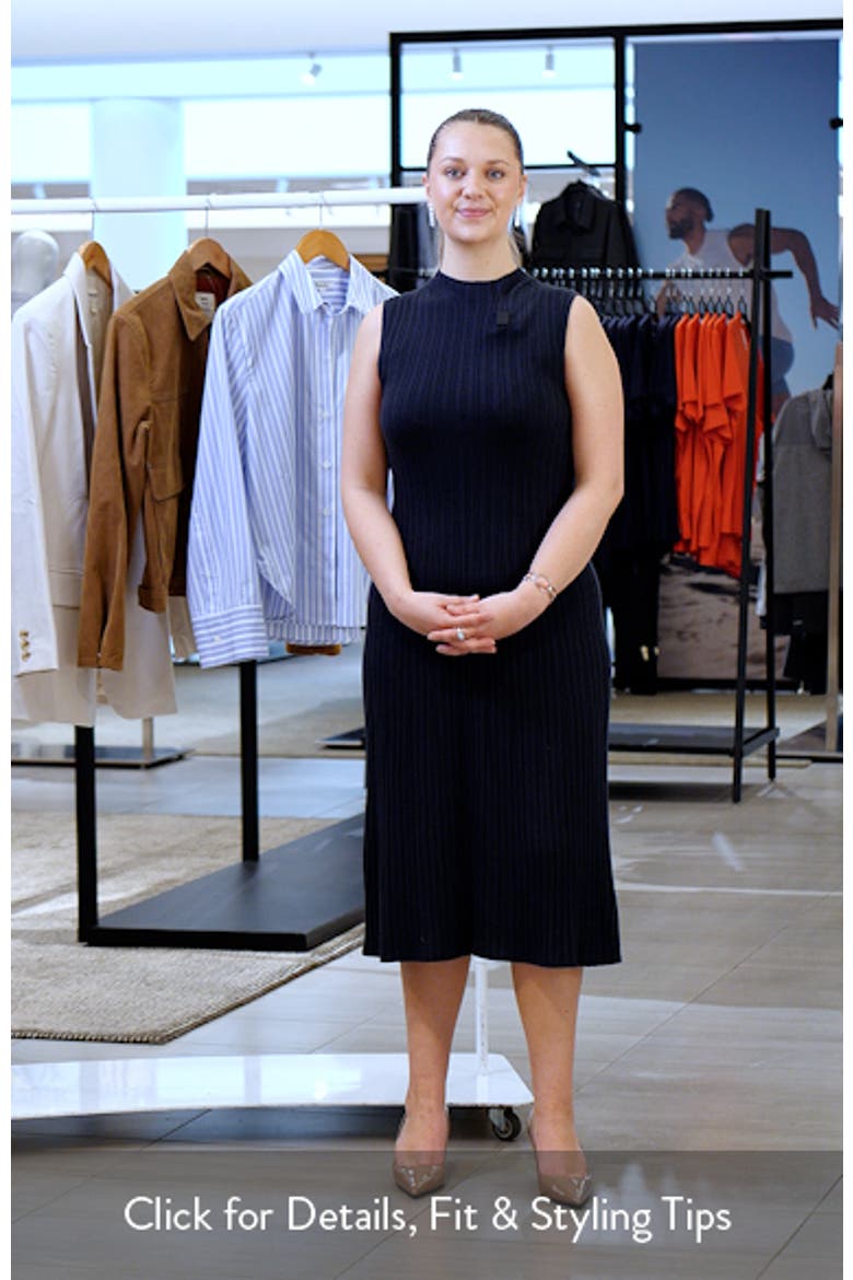 Regal Mock Neck Sleeveless Merino Wool Rib Dress video