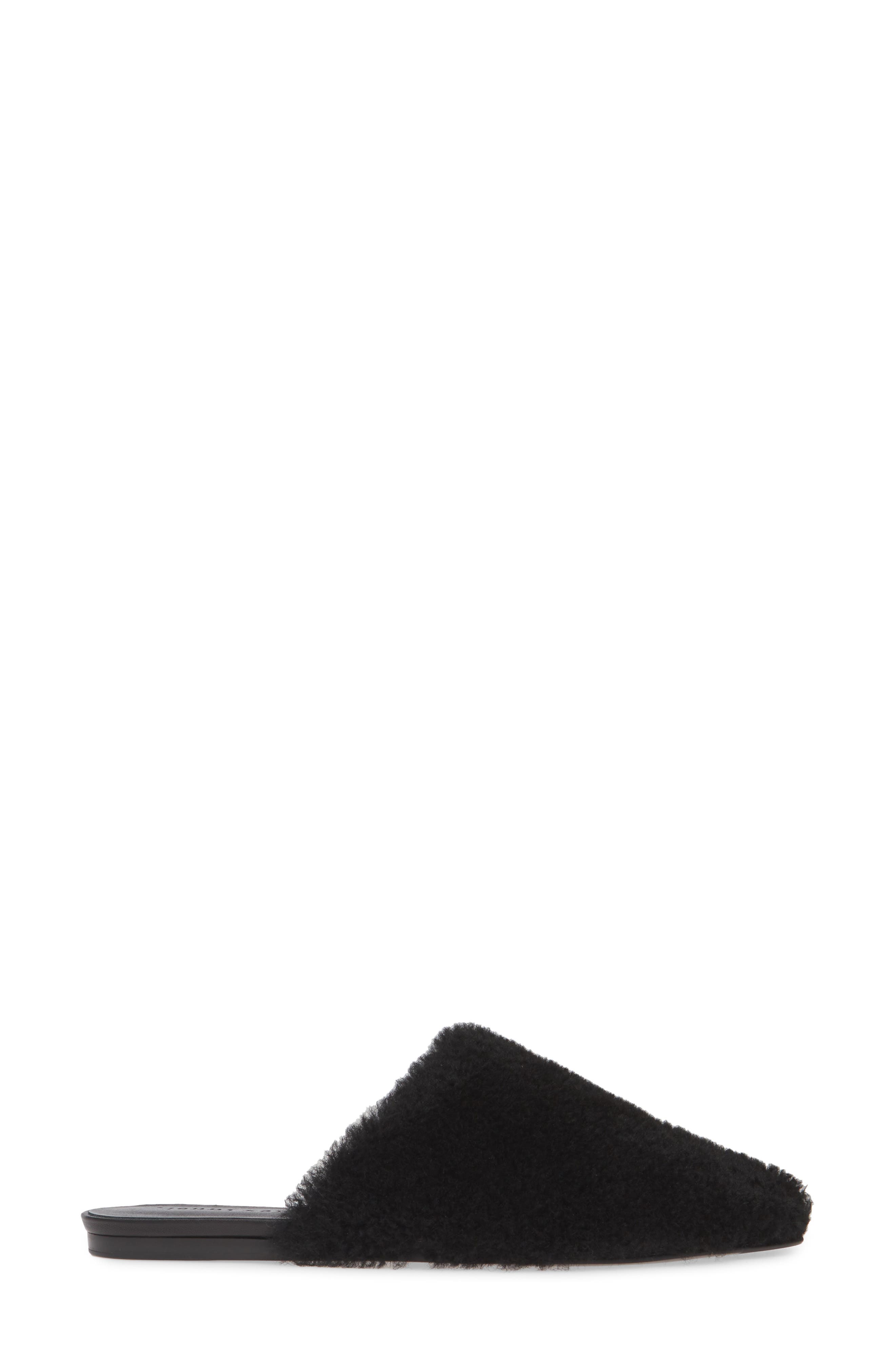 Genuine Shearling Mule, Alternate, color, BLACK